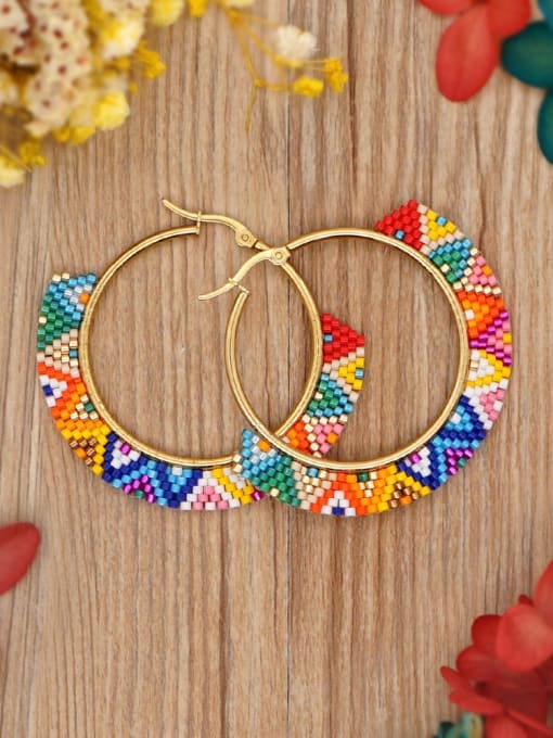 Roxi Multi Color Miyuki beads  Geometric Bohemia  Pure Handmade Earring 2