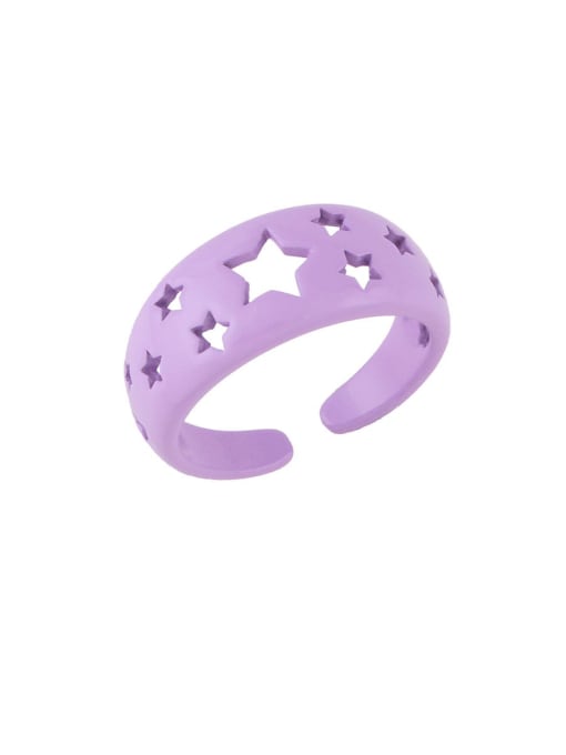 purple Brass Star Hip Hop Band Ring