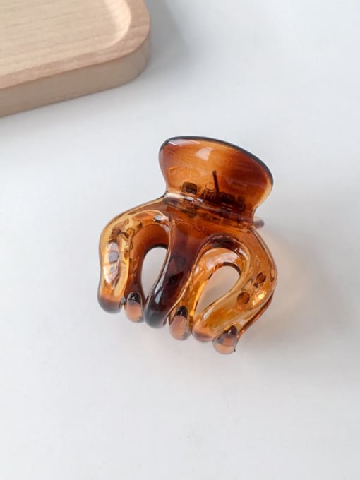 Amber 5cm Alloy Cellulose Acetate Cute Geometric  Jaw Hair Claw