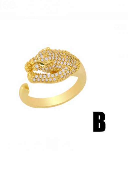 CC Brass Cubic Zirconia Leopard Vintage Band Ring 2