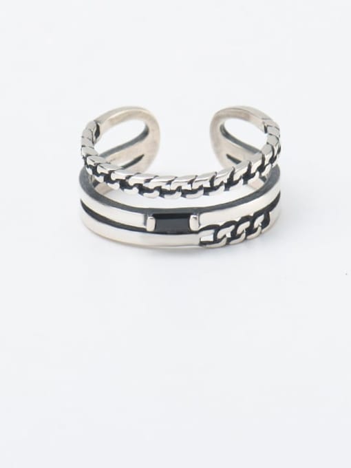 XBOX 925 Sterling Silver Geometric Vintage Stackable Ring 0