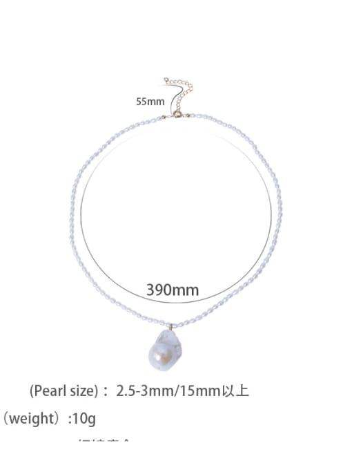 RAIN Brass Freshwater Pearl Irregular Minimalist Necklace 4