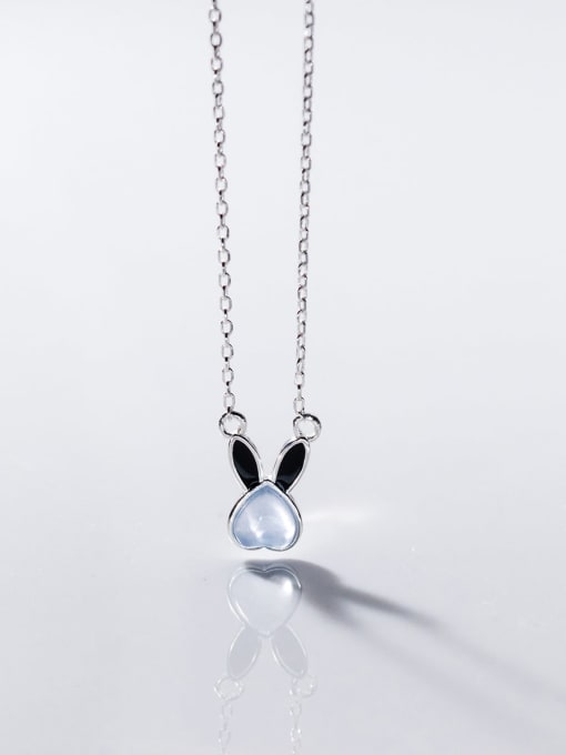 Rosh 925 Sterling Silver Cubic Zirconia Rabbit Minimalist Necklace 3
