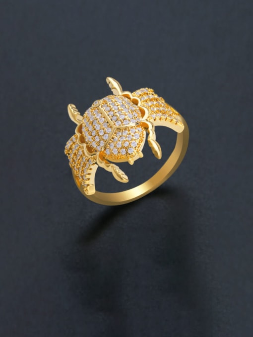 CC Brass Cubic Zirconia Insect Luxury Band Ring 0