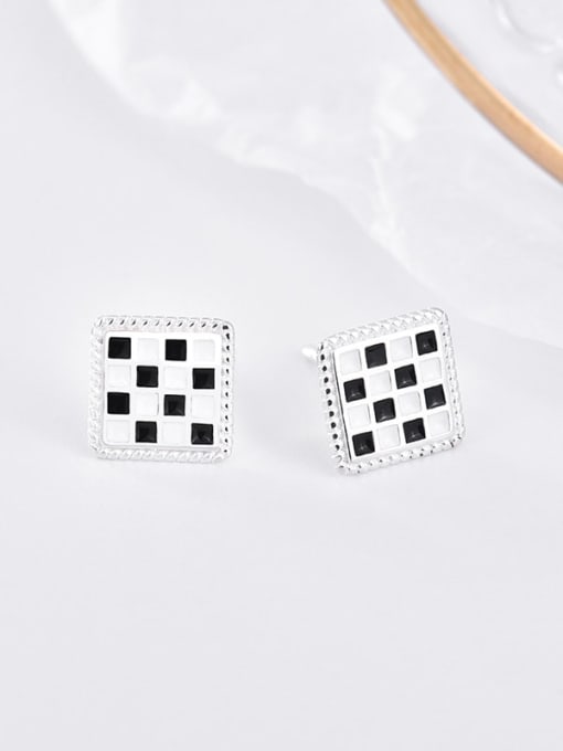 XBOX 925 Sterling Silver Enamel Geometric Minimalist Stud Earring 2