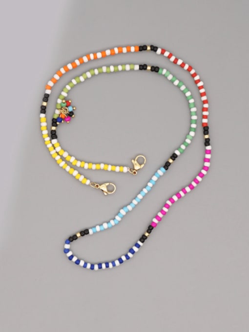 Roxi Stainless steel Multi Color TOHAO  Bead  Bohemia Hand-woven Necklace 1