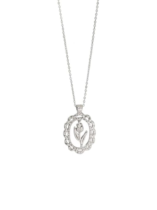 DAKA 925 Sterling Silver Flower Vintage pendant Necklace 4