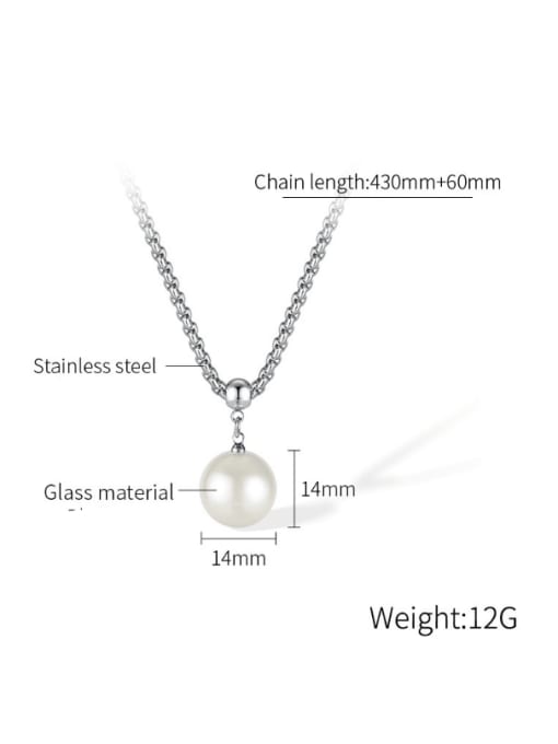 Open Sky Stainless steel Imitation Pearl Irregular Hip Hop Necklace 3