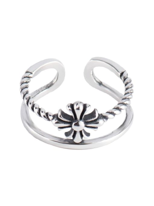 XBOX 925 Sterling Silver Flower Vintage Stackable Ring 0