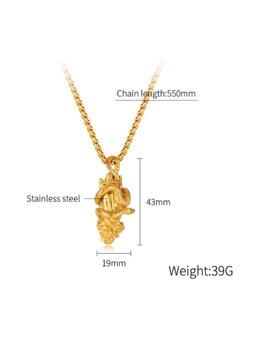 Open Sky Stainless steel Snake Hip Hop Necklace 4