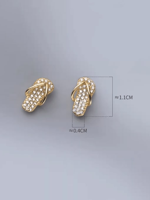 Gold 925 Sterling Silver Cubic Zirconia Geometric Minimalist Drop Earring