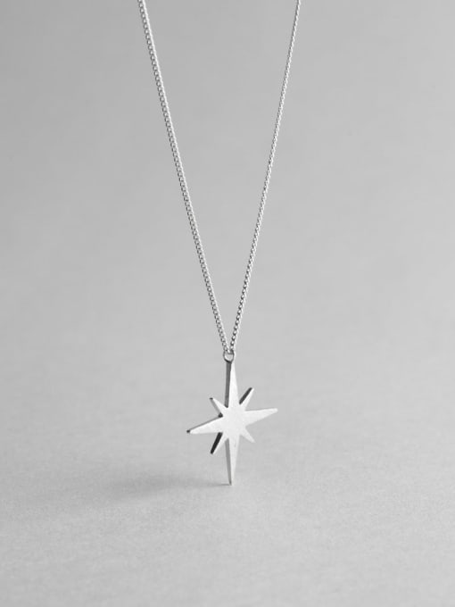 Boomer Cat 925 Sterling Silver Star Minimalist Long Strand Necklace 0