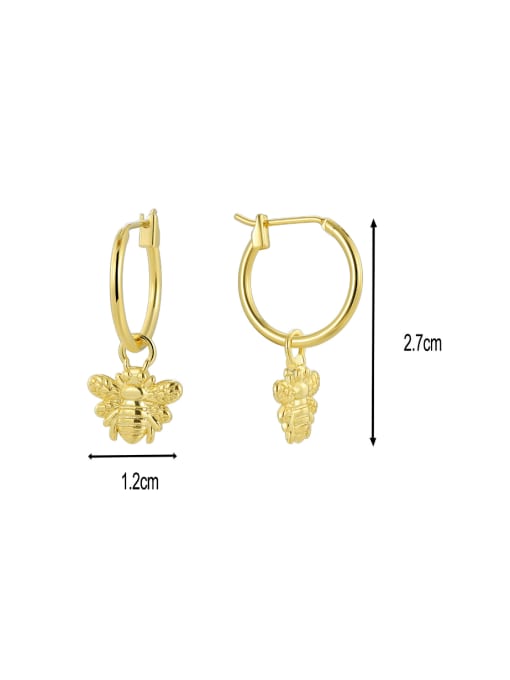 CHARME Brass Bee Cute Huggie Earring 2