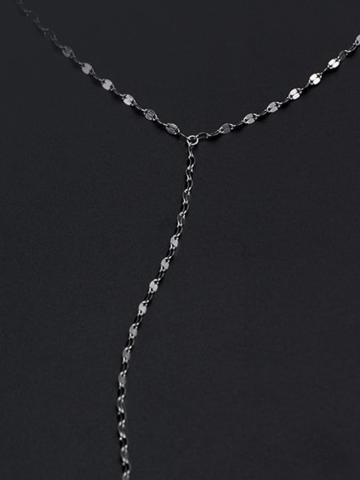 Rosh 925 Sterling Silver Tassel Minimalist Lariat Necklace