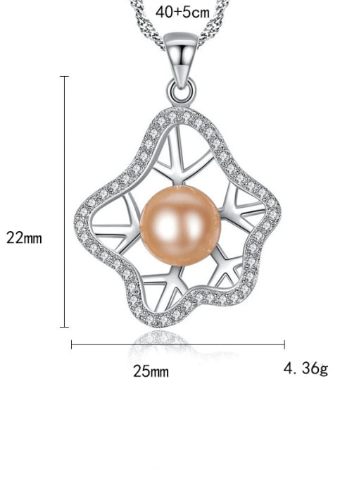 CCUI 925 Sterling Silver  Fashion zircon Irregular Flower Pendant Necklace 4