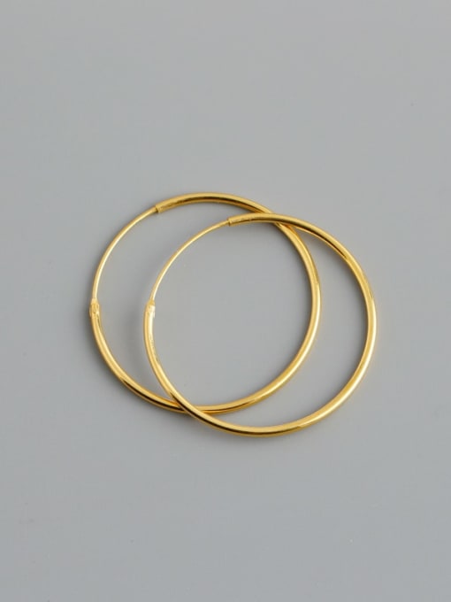 28mm (gold) original large 925 Sterling Silver Round Minimalist Hoop Earring