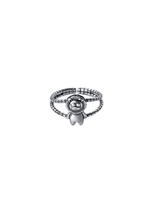 Rosh 925 Sterling Silver Lion Vintage Stackable Ring