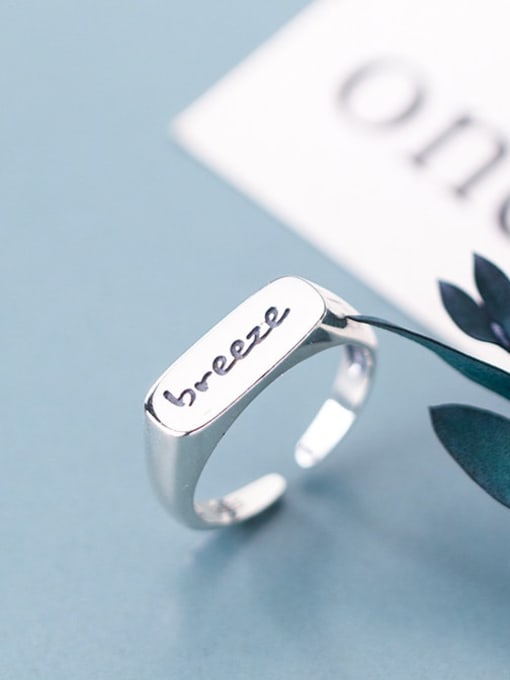 Rosh 925 Sterling Silver Letter Minimalist Free Size  Ring