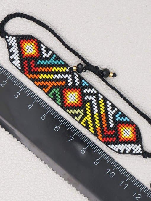 MG B200076A Multi Color MGB Bead Geometric Bohemia Handmade Weave Bracelet