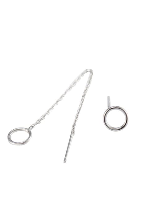 XBOX 925 Sterling Silver Tassel Minimalist Asymmetrical long Threader Earring 0