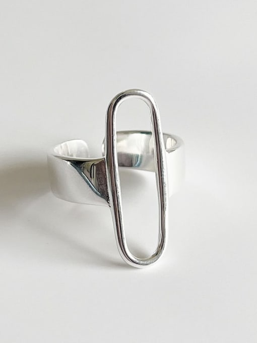 J1605 oval ring 3.5g 925 Sterling Silver Irregular Minimalist Band Ring