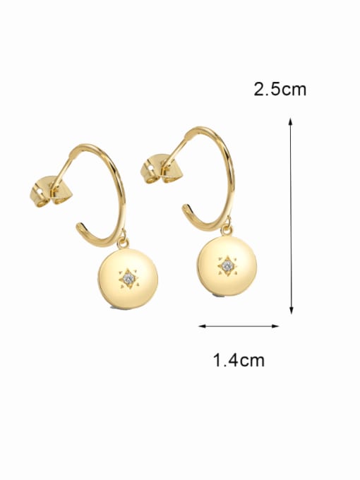 CHARME Brass Geometric Minimalist Drop Earring 2