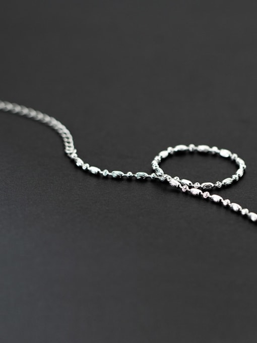 Rosh 925 Sterling Silver Bead Geometric Minimalist Necklace 3
