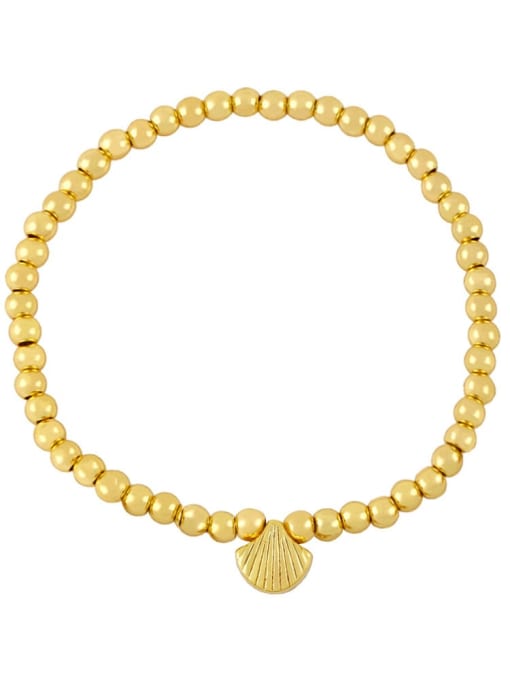 D (shell) Brass Bead Star Vintage Beaded Bracelet