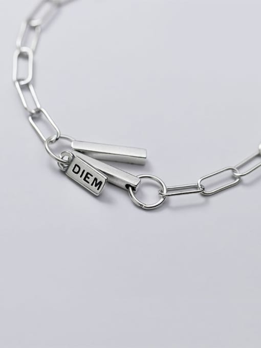 Rosh 925 Sterling Silver Hollow  Geometric Chain Vintage Link Bracelet 2
