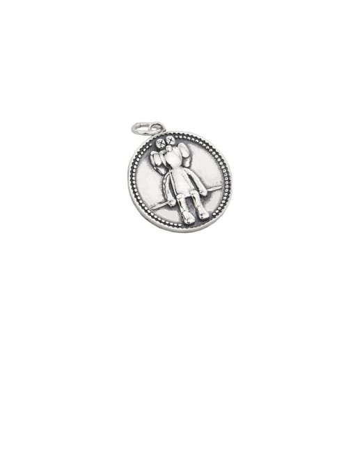 SHUI Vintage Sterling Silver With Vintage Round Pendant Diy Accessories