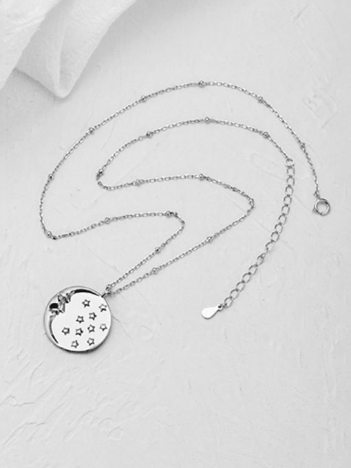 XBOX 925 Sterling Silver Round Minimalist Star Moon Necklace 3