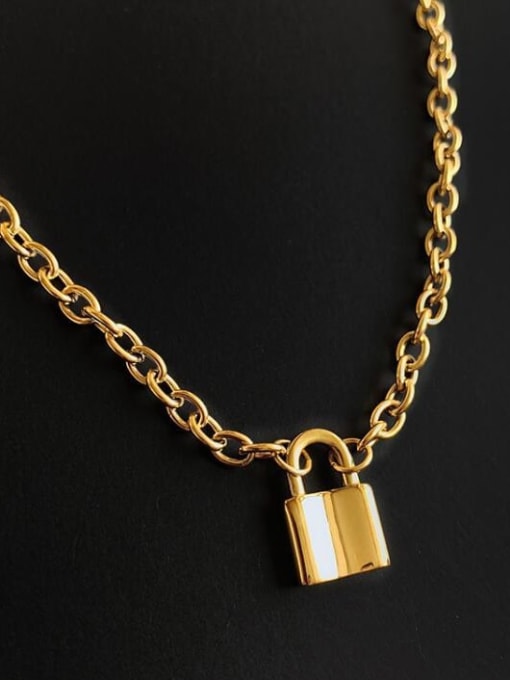 A TEEM Titanium Locket Vintage Hollow Chain Necklace
