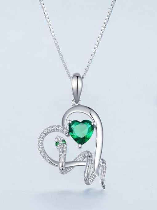 Jare 925 Sterling Silver Cubic Zirconia Heart Minimalist Necklace 3
