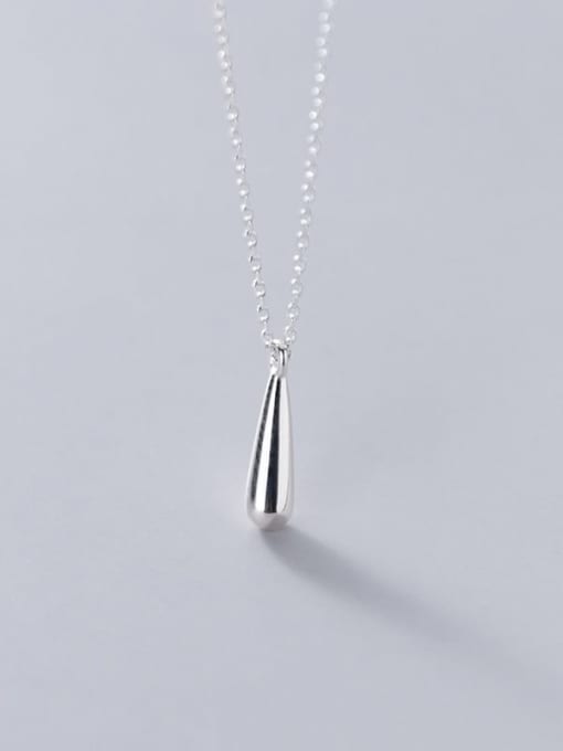 Rosh 925 Sterling Silver smooth Water Drop Minimalist Necklace 3