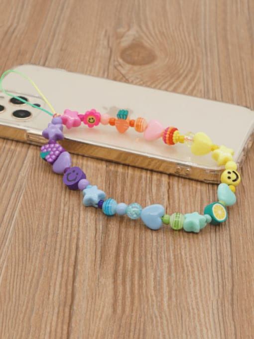 QT K210120B Multi Color Polymer Clay Smiley Bohemia Mobile Phone Accessories