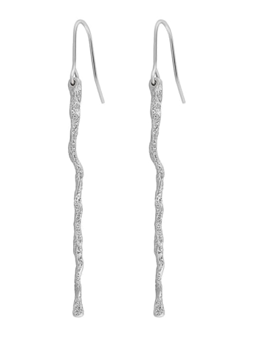 DAKA 925 Sterling Silver Irregular Minimalist Hook Earring