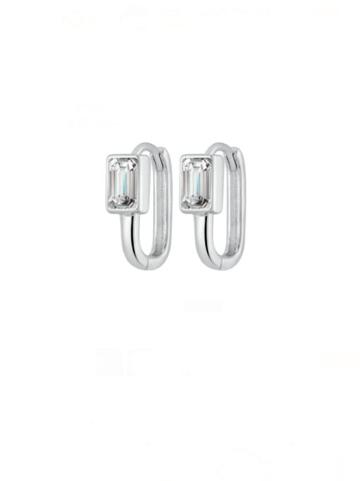 XBOX 925 Sterling Silver Cubic Zirconia Geometric Minimalist Stud Earring 0