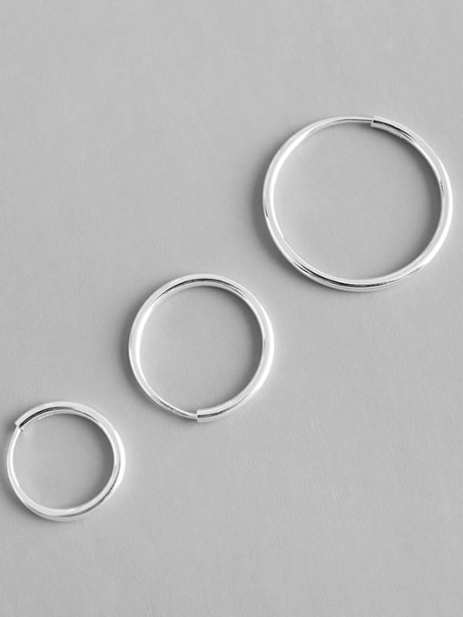 DAKA 925 Sterling Silver Round Minimalist Hoop Earring