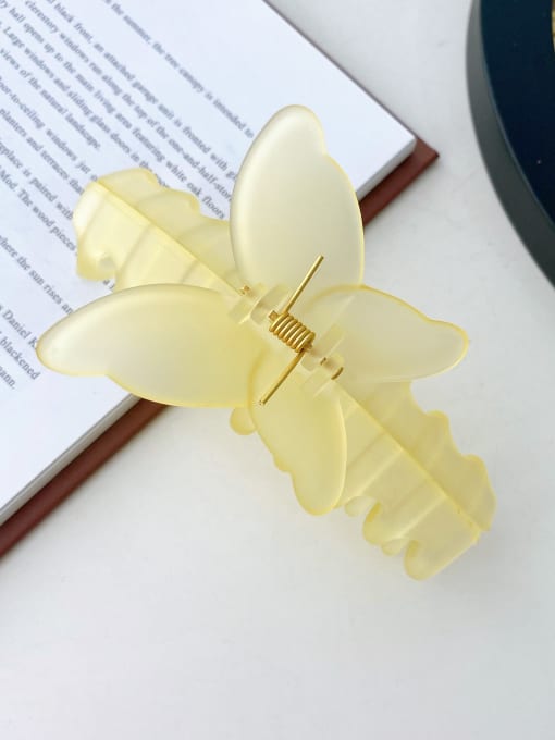 Bright yellow Alloy Resin Minimalist Butterfly Jaw Hair Claw
