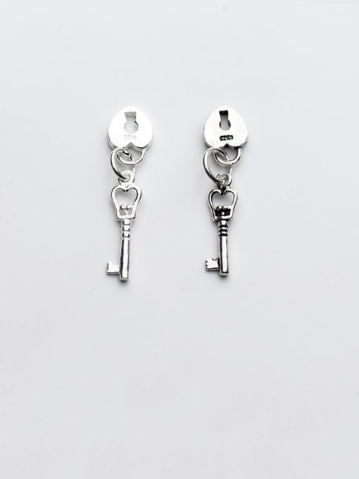 FAN 925 Sterling Silver With Personality Couple Key Lock pendant DIY Accessories 0