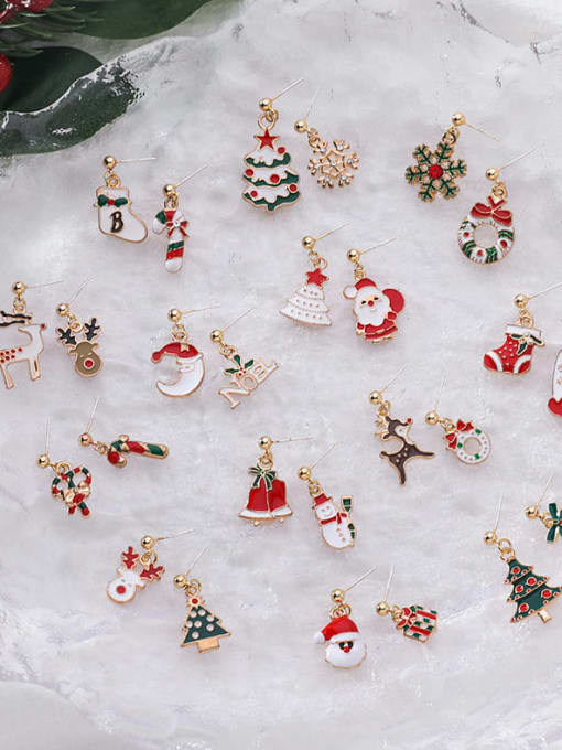 Girlhood Alloy Enamel Christmas Seris Cute Stud Earring 2