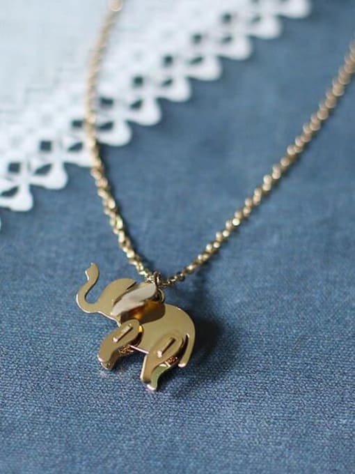 A TEEM Titanium Elephant Vintage  pendant Necklace