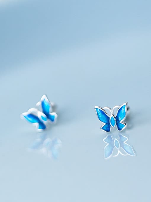Rosh 925 Sterling Silver Enamel Butterfly Minimalist Stud Earring 2