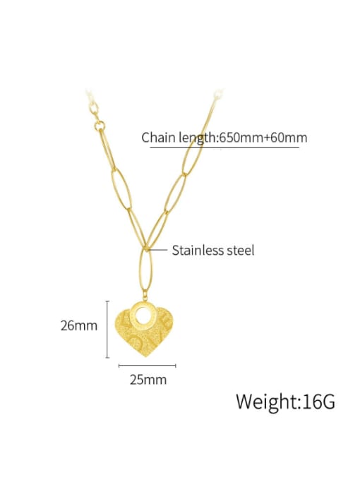 Open Sky Titanium Steel Heart Minimalist Long Strand Necklace 2