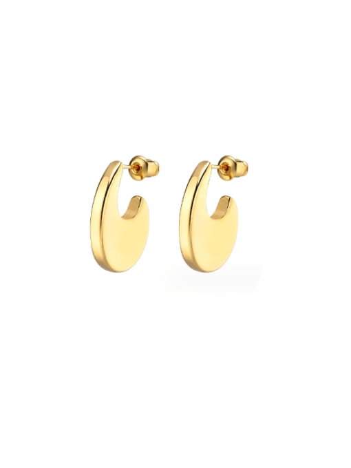 LI MUMU Stainless steel Geometric Hip Hop Stud Earring 0
