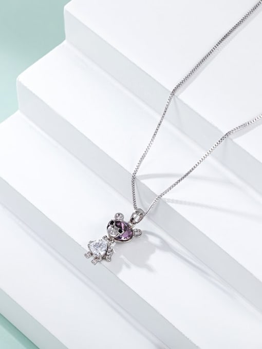 XP Alloy Crystal Bear Cute Necklace 2