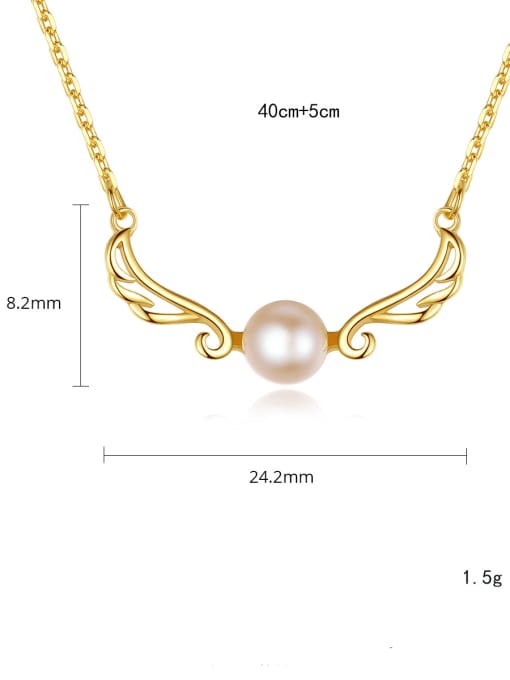 CCUI 925 Sterling Silver Freshwater Pearl Irregular Minimalist Necklace 4