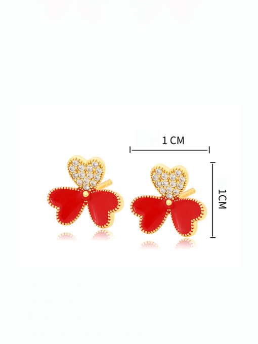 XP Alloy Enamel Flower Minimalist Stud Earring 1