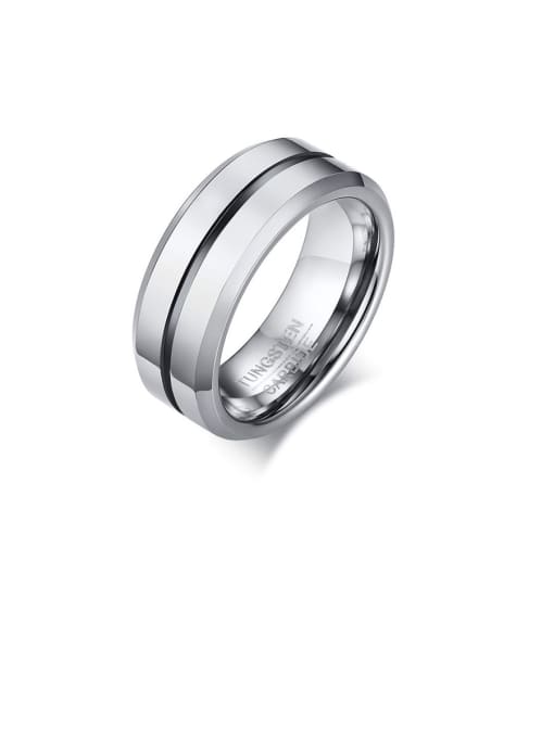 Style 2(gary) Titanium 8MM tungsten steel blue  Ring