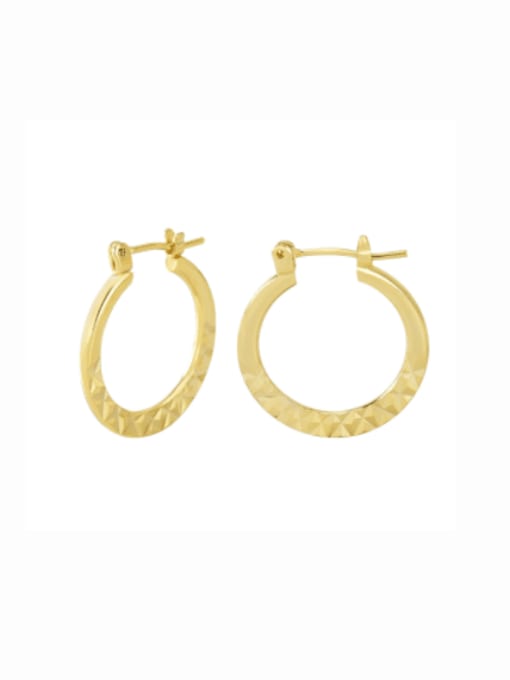 Gold embossed Earrings Brass Geometric Minimalist Hoop Earring
